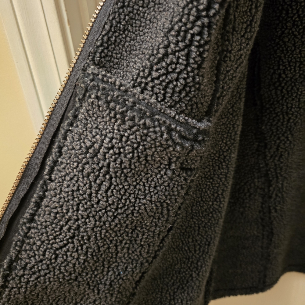 Ll Bean Black Shearling Jacket Size L - image 5